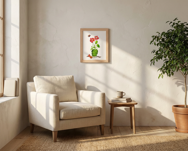 Plant Harmony - Botanical Flower Wall Art Print