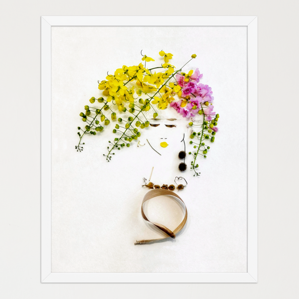 Floral Daydream - Soft Floral Portrait Wall Art Print for Calm Spaces