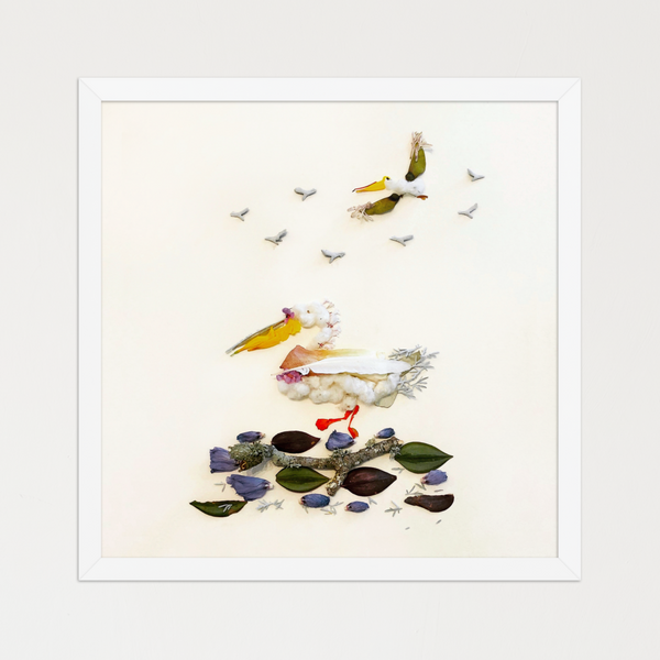 Quiet Wing Companions - Botanical Bird Wall Art Print