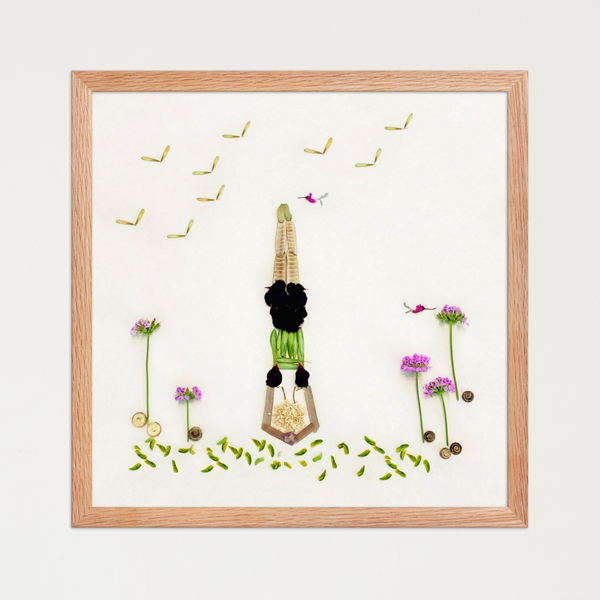 Petals in Balance - Botanical Yoga Wall Art Print