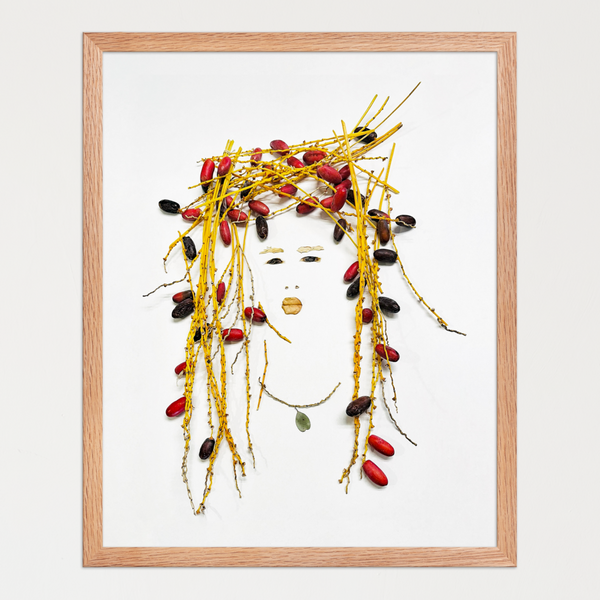 Golden Dates Portrait - Botanical Feminine Wall Art Print
