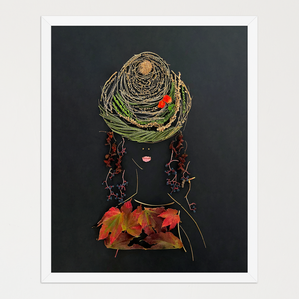 Autumn Lady - Nature-Inspired Feminine Wall Art
