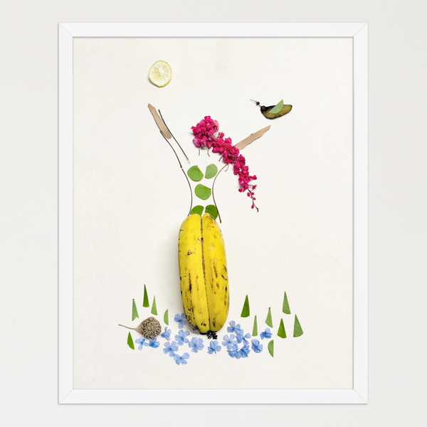 Banana Bloom - Nature-Inspired Floral Portrait Wall Art Print