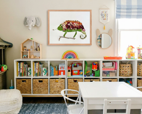 Chameleon in Bloom - Nature-Inspired Wildlife Wall Art Print