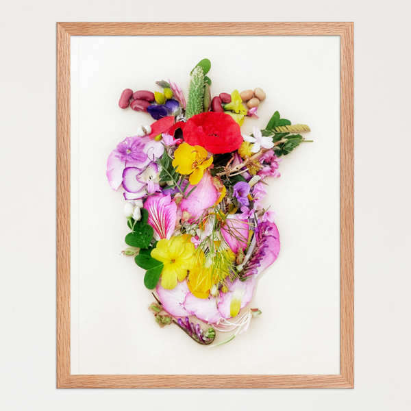 Heart in Bloom - Botanical Floral Heart Wall Art Print