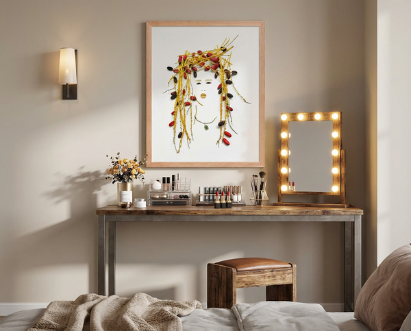Golden Dates Portrait - Botanical Feminine Wall Art Print