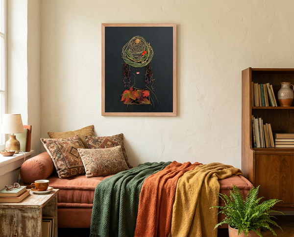 Autumn Lady - Nature-Inspired Feminine Wall Art