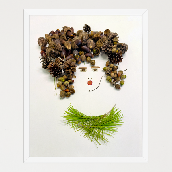 Quiet Forest Woman - Natural Feminine Botanical Wall Art Print