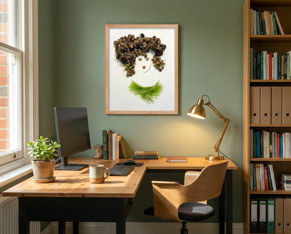 Quiet Forest Woman - Natural Feminine Botanical Wall Art Print