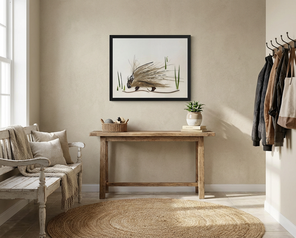 Woodland Porcupine - Rustic Nature Wall Art Print