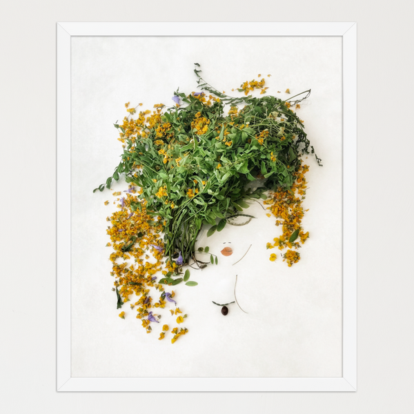 Golden Leaf - Nature-Inspired Feminine Wall Art Print