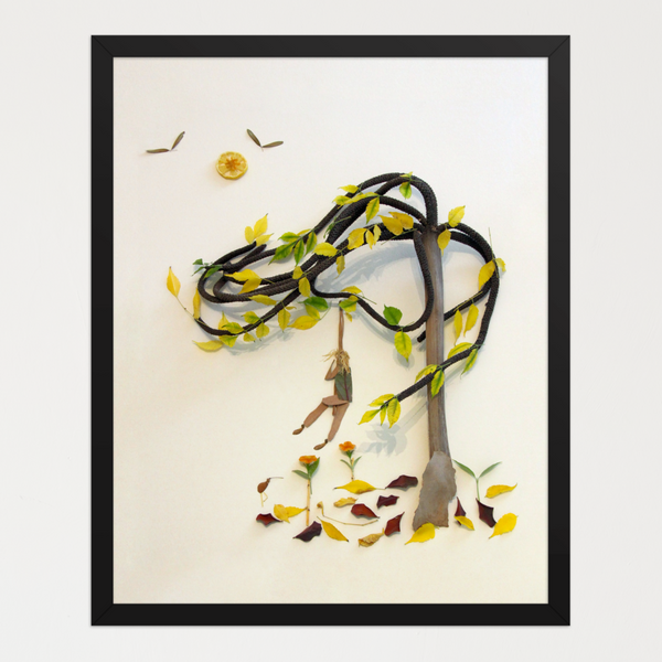 Hanging in Nature - Botanical Figure Nature Wall Art Print