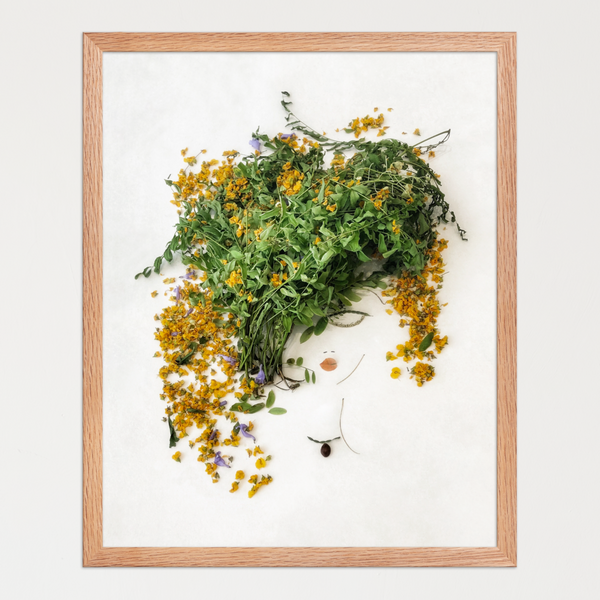 Golden Leaf - Nature-Inspired Feminine Wall Art Print