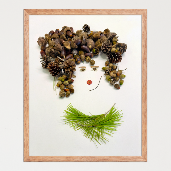 Quiet Forest Woman - Natural Feminine Botanical Wall Art Print