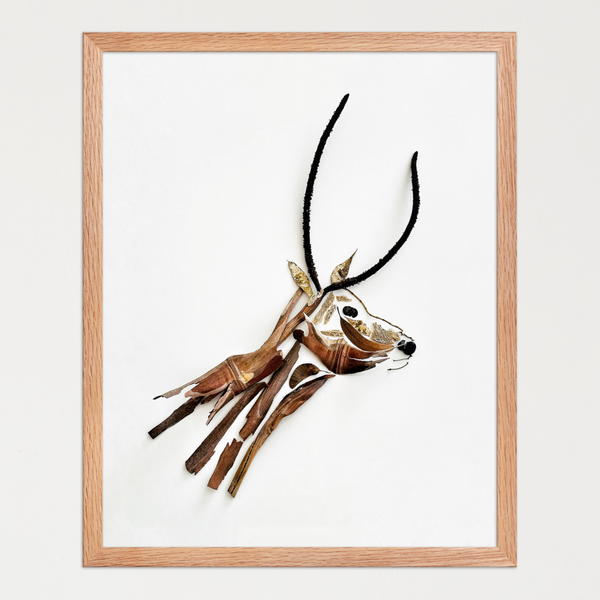 Quiet Gazelle - Botanical Animal Wall Art Print
