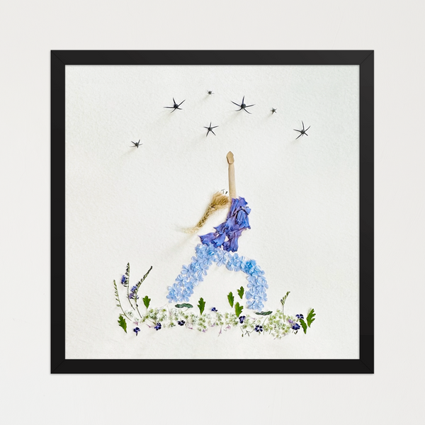 Blue Petal Balance - Botanical Feminine Wall Art