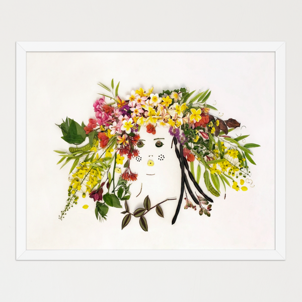 Garden Halo Lady - Feminine Botanical Wall Art Print
