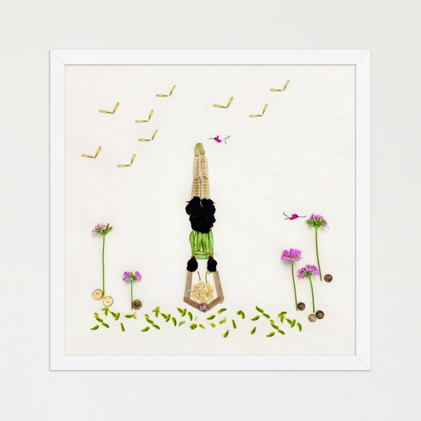 Petals in Balance - Botanical Yoga Wall Art Print