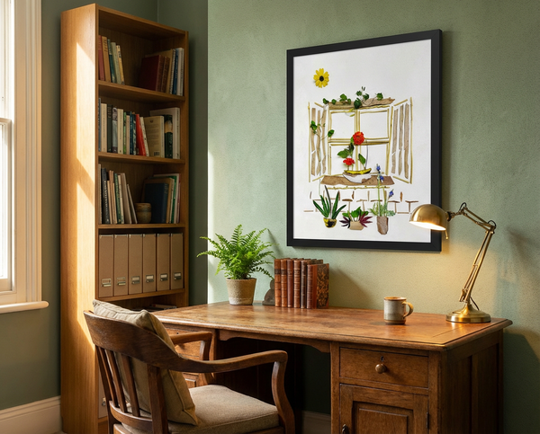 Garden Window Home - Botanical House Wall Art Print