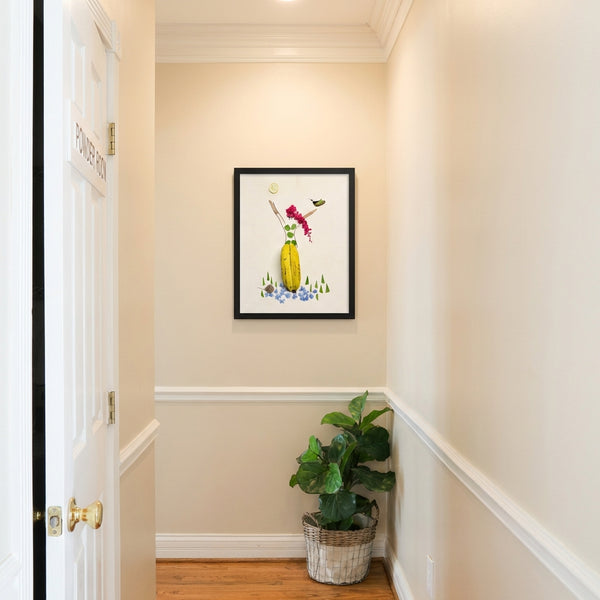 Banana Bloom - Nature-Inspired Floral Portrait Wall Art Print