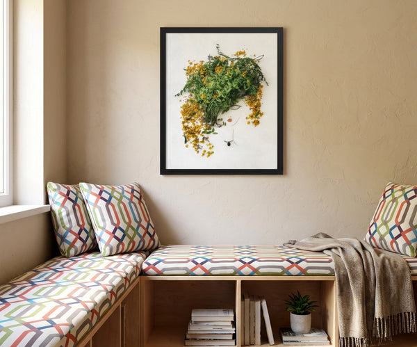 Golden Leaf - Nature-Inspired Feminine Wall Art Print