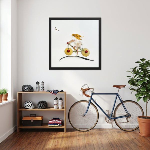 Garden Bicycle - Botanical Wall Art Print with Floral Bicycle