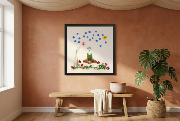 Quiet Joy Pose - Botanical Meditation Wall Art Print