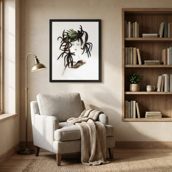 Fern Lady - Organic Botanical Portrait Wall Art Print
