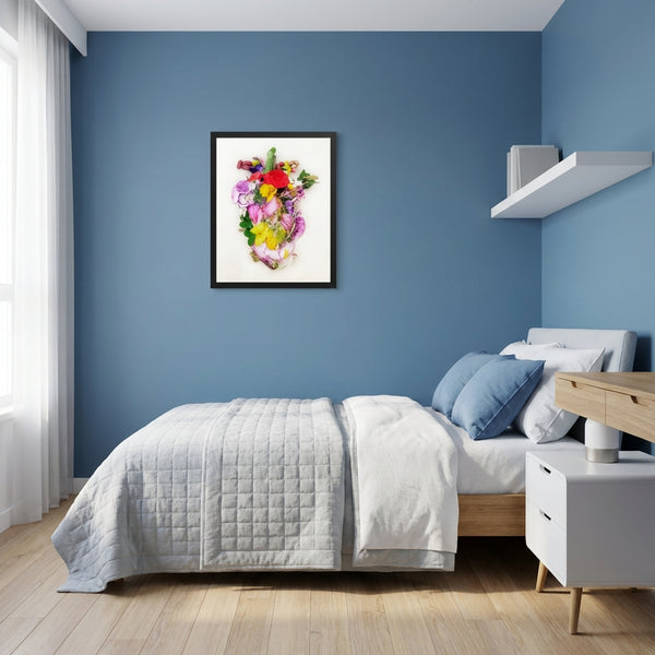 Heart in Bloom - Botanical Floral Heart Wall Art Print