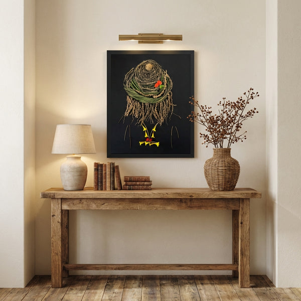 Midnight Garden Lady - Botanical Feminine Portrait Wall Art Print