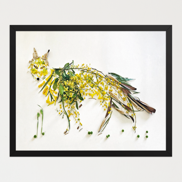 Wild Bloom Fox - Floral Wildlife Portrait Wall Art Print