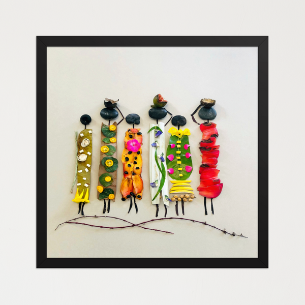 Garden Sisters - Botanical Women Gathering Wall Art Print