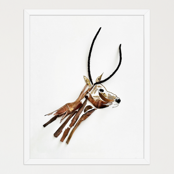 Quiet Gazelle - Botanical Animal Wall Art Print