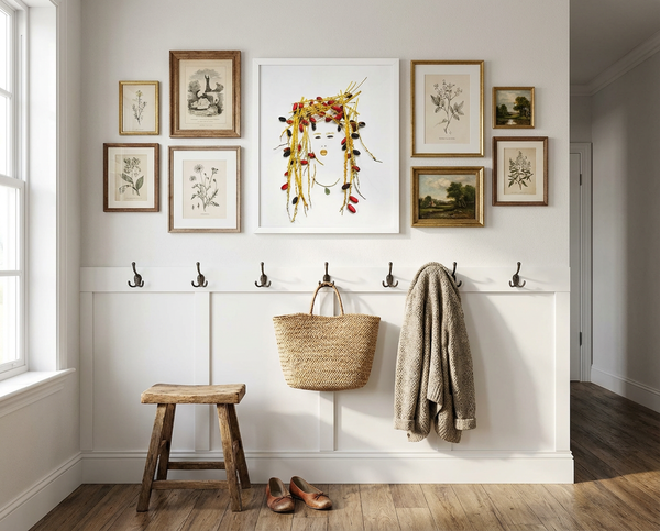 Golden Dates Portrait - Botanical Feminine Wall Art Print