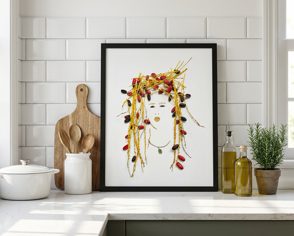 Golden Dates Portrait - Botanical Feminine Wall Art Print