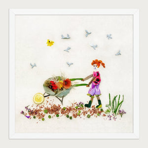 Garden Day Journey nature-inspired floral art framed - front view
