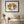 Garden Halo Lady in a black frame above a linen sofa in a calm living room