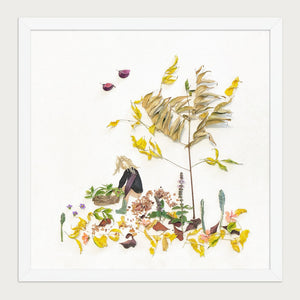 Garden Tender floral garden print framed - front view