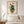Gathered Bouquet floral still life wall art print in a red oak wood frame hanging in a bedroom