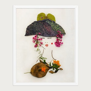 A Gentle Flourish nature-inspired wall art in a white frame, front view