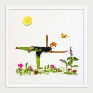 Grounded in Light botanical wellness wall art in a white frame on a warm cream background