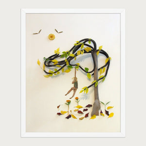 Hanging in Nature botanical figure print framed - front view