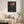 Dombeya Evening botanical feminine wall art print in a black frame hanging in a living room
