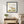 Meadow Donkey art in a black frame styled in a kids room