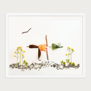 Poised in Nature botanical wall art in a white frame, front view