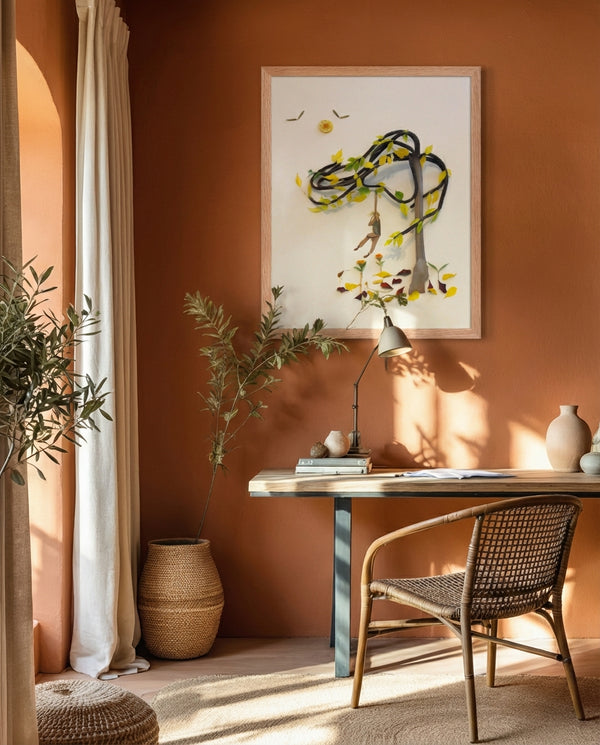 Hanging in Nature - Botanical Figure Nature Wall Art Print