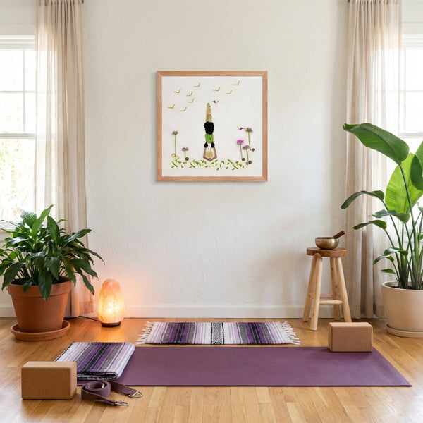 Petals in Balance - Botanical Yoga Wall Art Print