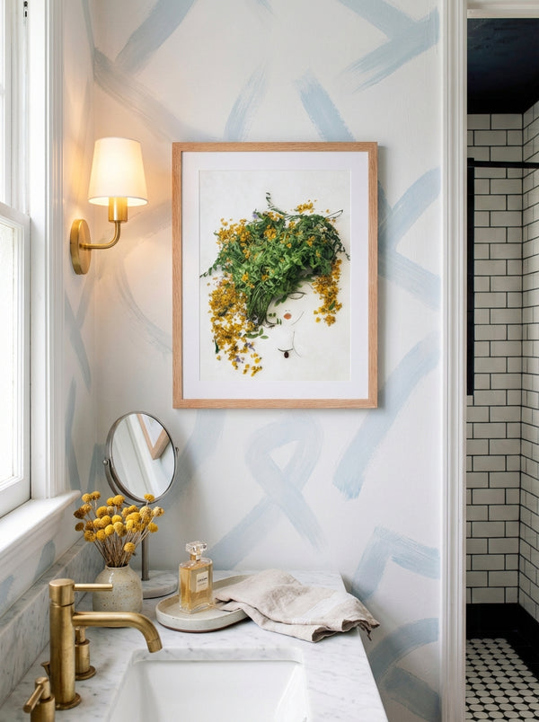 Golden Leaf - Nature-Inspired Feminine Wall Art Print