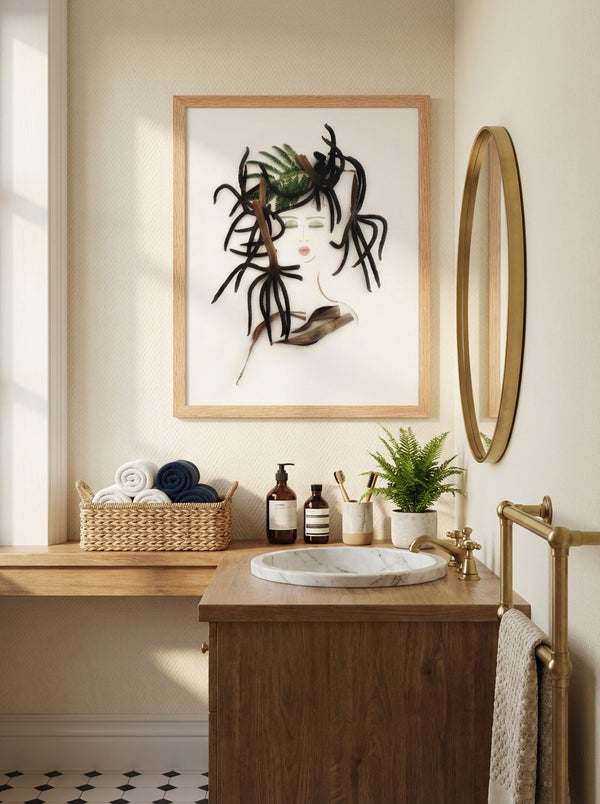 Fern Lady - Organic Botanical Portrait Wall Art Print