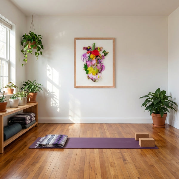 Heart in Bloom - Botanical Floral Heart Wall Art Print